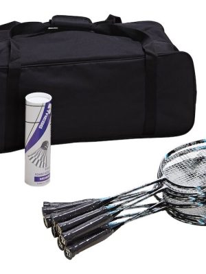 Badmintonsett Miniton 10 sett með 10 kylfum, 6 boltum og 1 poka.