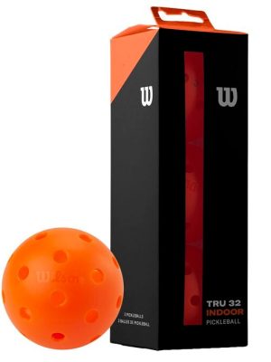 Wilson TRU 32 Indoor Pickleball boltar, 3 stk., 32 holur, innanhúss