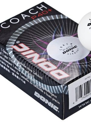 Borðtennisboltar Donic Coach, 6 stk. Pakki með 6 stk.