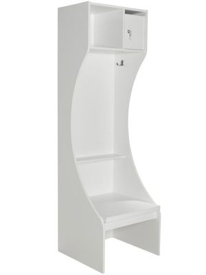 Skiptibekkur fyrir íshokkíbox, hvítur, opinn