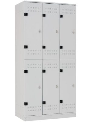 Starfsmannaskápur með 6 hólfum 90 x 197 x 50 cm