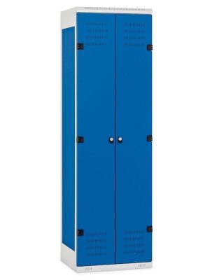 Fataskápur með tveimur hólfum og lás, útbúinn fyrir hengilás