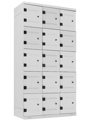 Geymsluskápur með 15 hólfum og hurðum fyrir hengilás (án geymslupláss)
