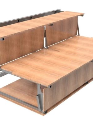 Samanbrjótanlegur standur, tvær raðir, 200 cm