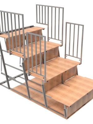 Samanbrjótanleg áhorfendastúka, 4 raðir, 150 cm