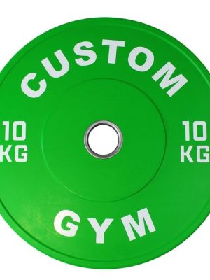 Litað stuðaraplata 10 kg græn. Gatþvermál: 50 mm.