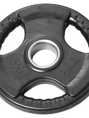 Þyngdarskífa úr gúmmíi 5 kg, Ø 50 mm Gatþvermál: 50 mm