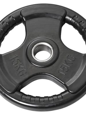 Þyngdarplata úr gúmmíi 15 kg, Ø 50 mm. Gatþvermál: 50 mm.