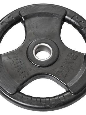 Þyngdarplata úr gúmmíi 20 kg, Ø 50 mm. Gatþvermál: 50 mm.