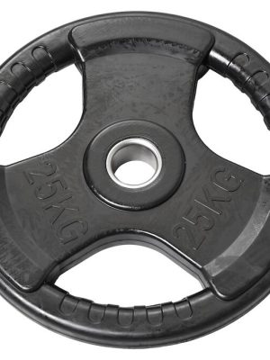 Þyngdarplata úr gúmmíi 25 kg, Ø 50 mm. Gatþvermál: 50 mm.