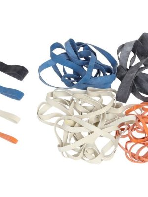 Teygjubönd í pakka með 40 stykkjum, 4 mismunandi styrkleikar