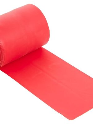 Æfingateygjanlegt efni 25 m, miðlungs latexlaust, rautt. Þykkt 0,45 mm.