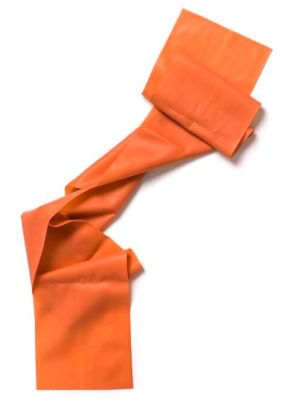 Æfingaband úr náttúrulegu latexi, appelsínugult, 2,5 m, sérstaklega létt