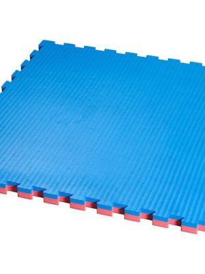 Mjúk motta 40 mm blá/rauð 100 x 100 x 4 cm