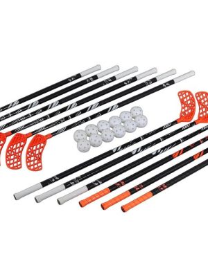 Inniboltasett 100 cm, appelsínugult, 12 kylfur og 12 boltar