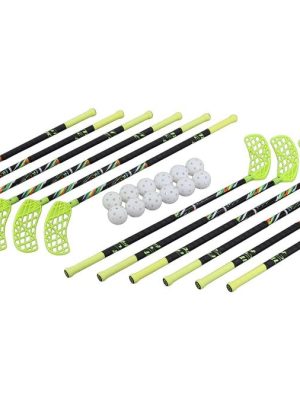 Innileikjasett 80 cm, gult, 12 kylfur og 12 boltar