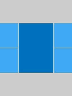 Litríkur pickleballvöllur í tveimur litum með merkingum 13,41 x 6,1 M