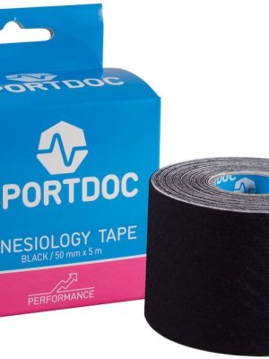 Kinesio íþróttateip 5 metrar, svart 50 mm breitt