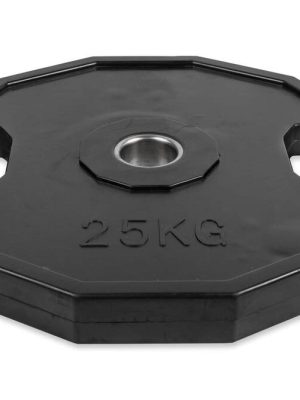 Þyngdarplata úr gúmmíi 25 kg, hornrétt. Gatþvermál: 50 mm.