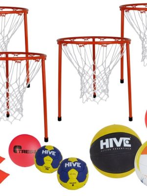 Verkefnasett með kastkörfu