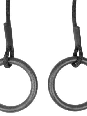 Útifimleikahringir úr plasti með nylonfjöðrun