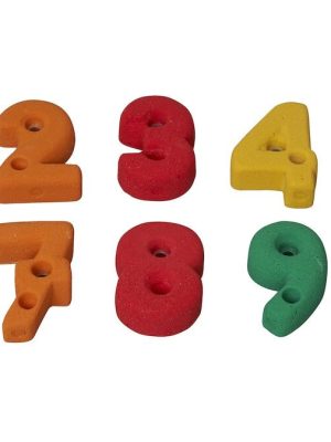 Klifurgripi númer 0-9 Sett með 10 stykkja hlutum.