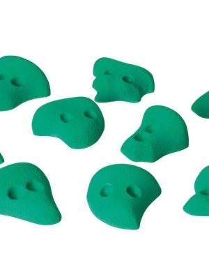 Klifurgripir "Pebbles M" Grænir, sett með 10 stk.