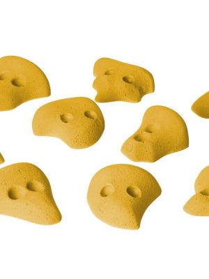 Klifurgripir "Pebbles M" Gulir, sett með 10 stk.