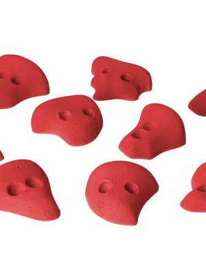 Klifurgripir "Pebbles M" rauðir, sett með 10 stk.