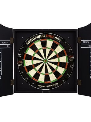 Píluleikur með píluskáp, pílutöflu og pílum Píluskápur, pílutöflu og pílum