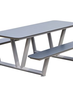 Borðbekkjasett úr heitgalvaniseruðu stáli