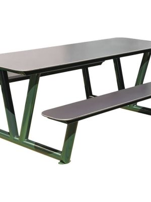 Borðbekkjasett úr stáli í sérstökum lit. Litur á grind sé þess óskað.