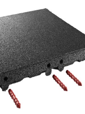 Gúmmíflísar 80 mm, antrasít. Fallhæð upp í 240 cm (4 stk. á fermetra).