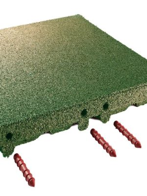 Gúmmíflísar 65 mm, grænar. Fallhæð upp í 200 cm (4 stk. á fermetra).