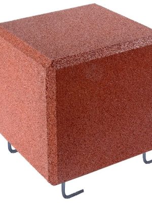 Gúmmíblokk 40 cm með jarðfestingu, rauðbrún 40 x 40 x 40 cm