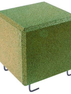 Gúmmíblokk 40 cm með jarðfestingu, græn 40 x 40 x 40 cm