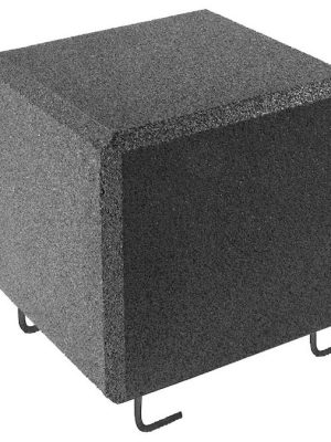 Gúmmíblokk 40 cm með jarðfestingu, antrasít 40 x 40 x 40 cm