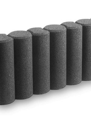 Palisade-stólpar úr gúmmíi, svartir L: 115 x H: 40 cm