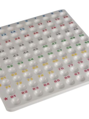 Bingó stjórnborð 1-90 úr plasti, stærð 27,5 x 27,5 cm