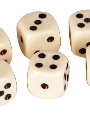 Teningar í pakka, 6 stk., staðalstærð: 16 mm