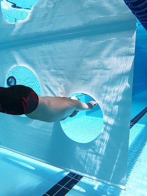 Lóðrétt motta með tveimur götum